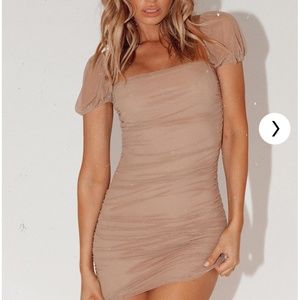 Charvi Mini Dress Tan - US 0 / Tan
